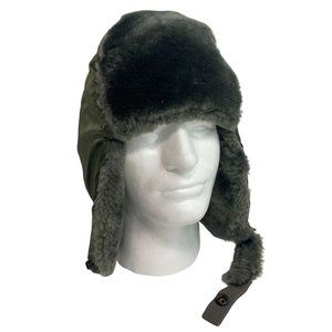 US Military Air Force Flyers Helmet Green Nylon Winter B-9B Hat Size Medium